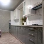 Кухня МДФ серый глянец